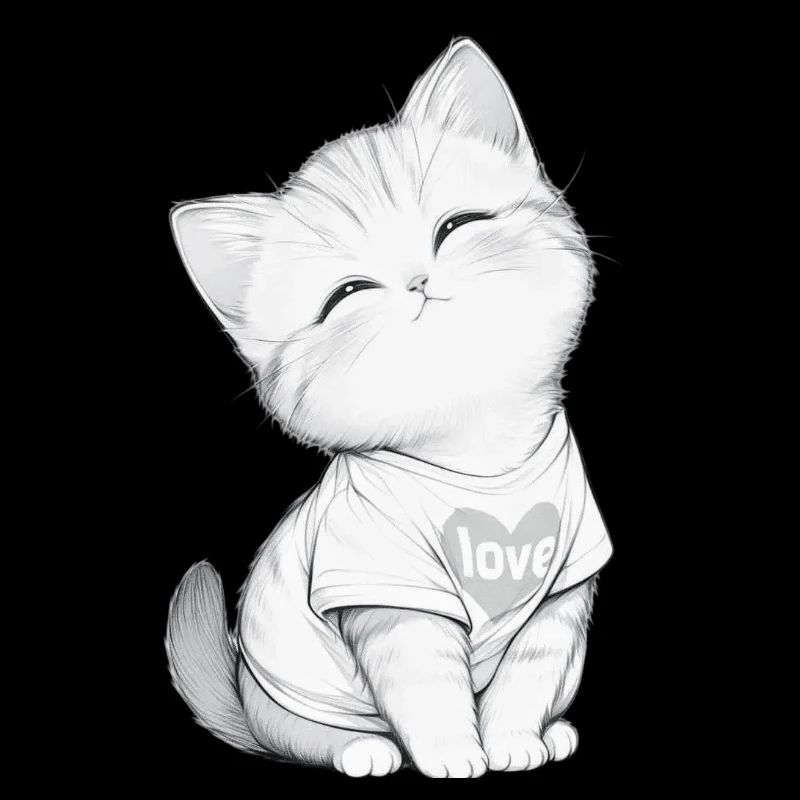 Kuschelige Katze im Herzen Liebe