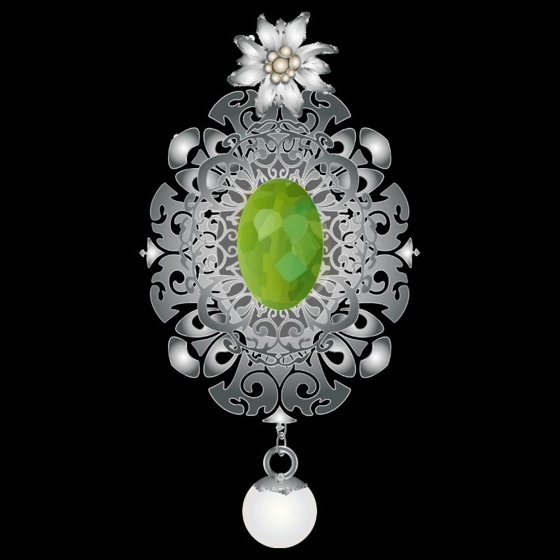 zeitlose Trachten Smaragd Brosche mit Perle