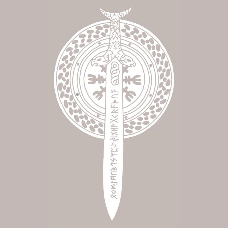 épée et bouclier viking (blanc)