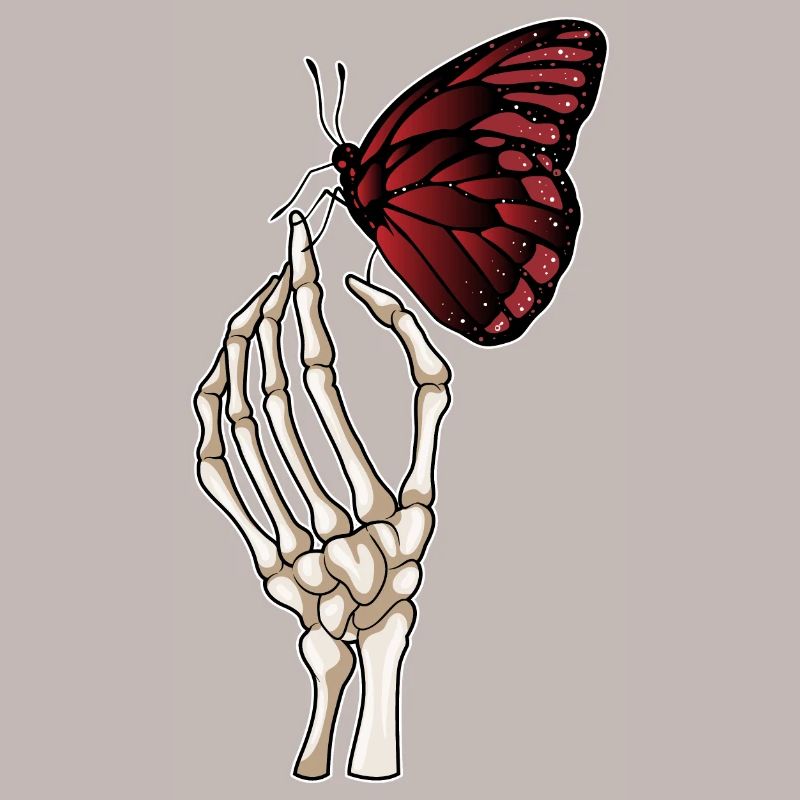 Papillon à main squelette