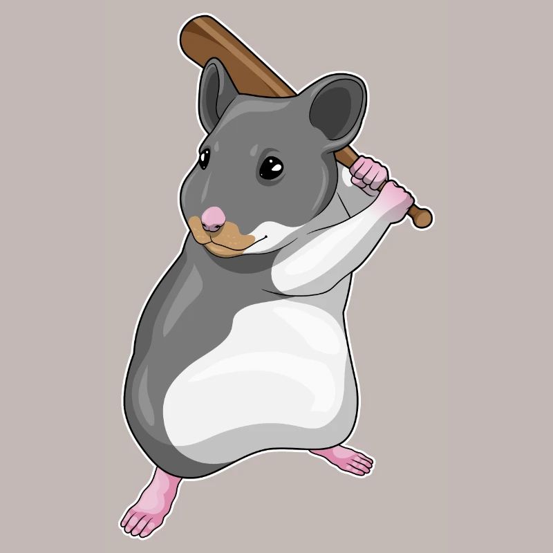 Hamster Baseball Baseball Bat