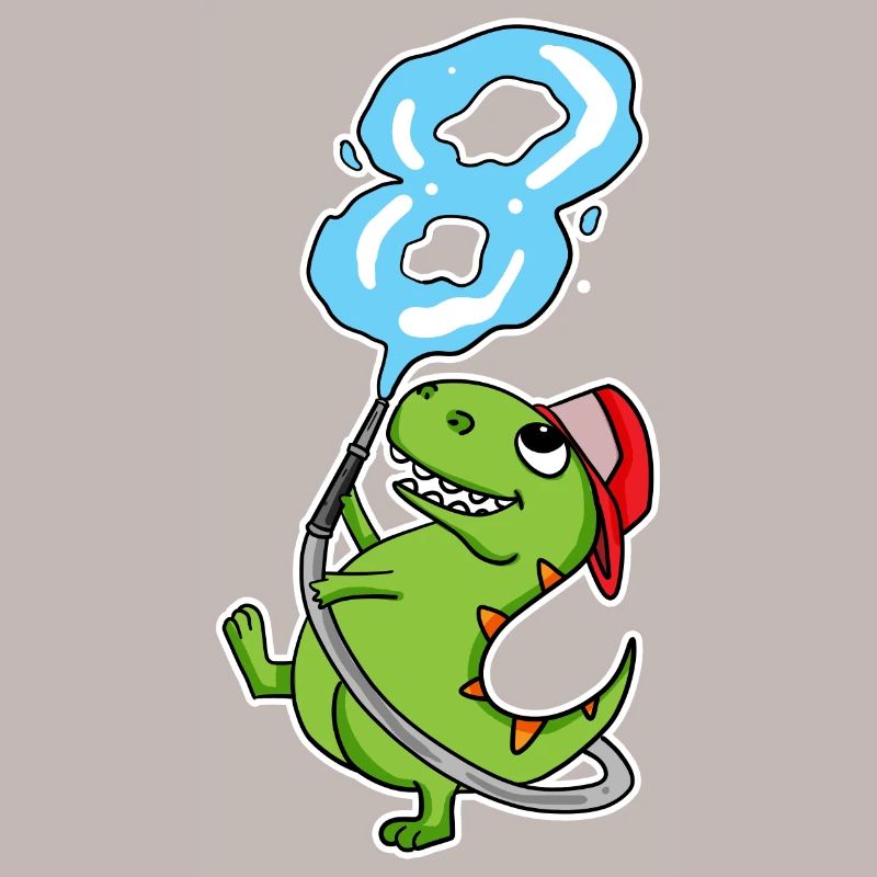 8th Birthday Dinosaur Firefighter Gift