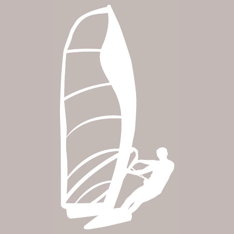 Minimalist Windsurfer Silhouette