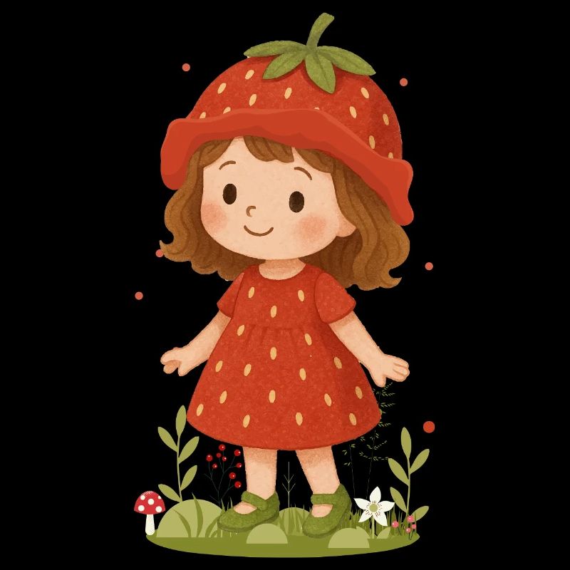 Süßes Erdbeer-Mädchen Illustration