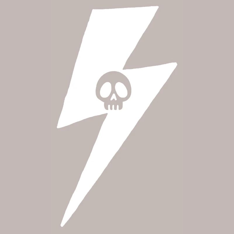 Crâne et éclair blanc