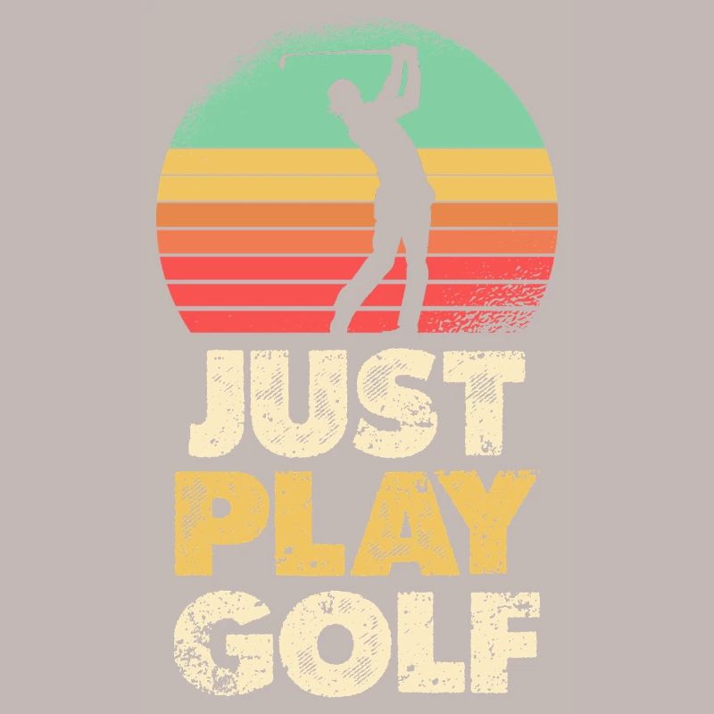 Il suffit de jouer au golf rétro coucher de soleil