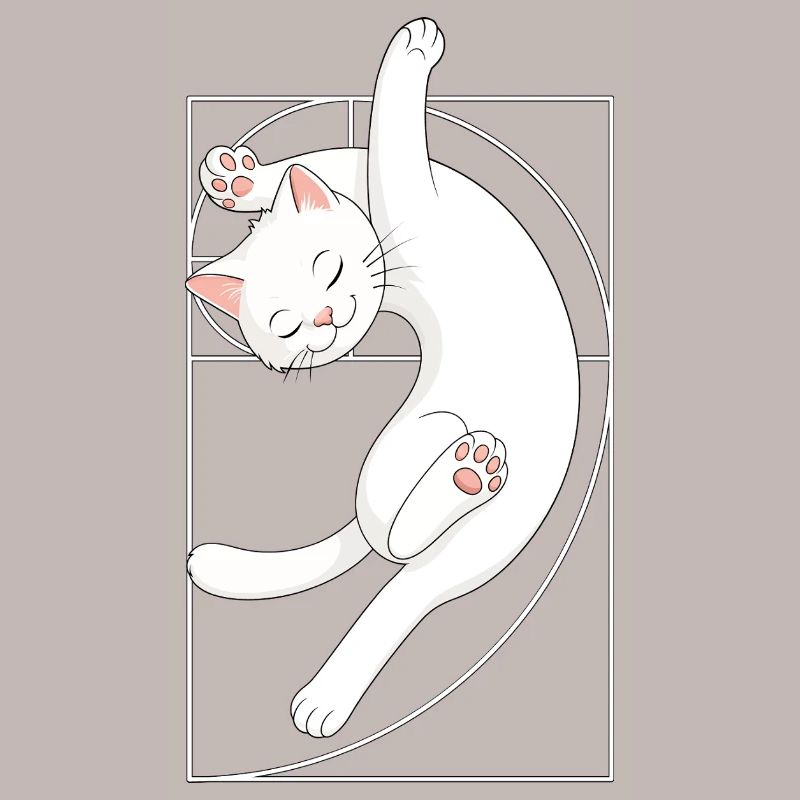 Fibonacci-Spirale Katze