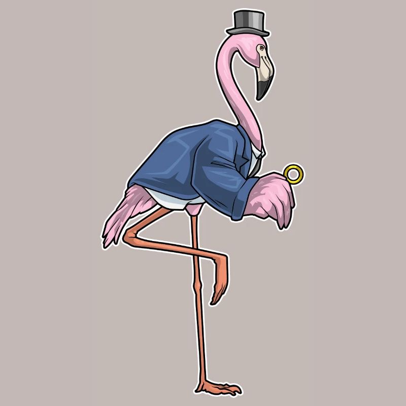 Flamingo Groom Wedding Ring Wedding