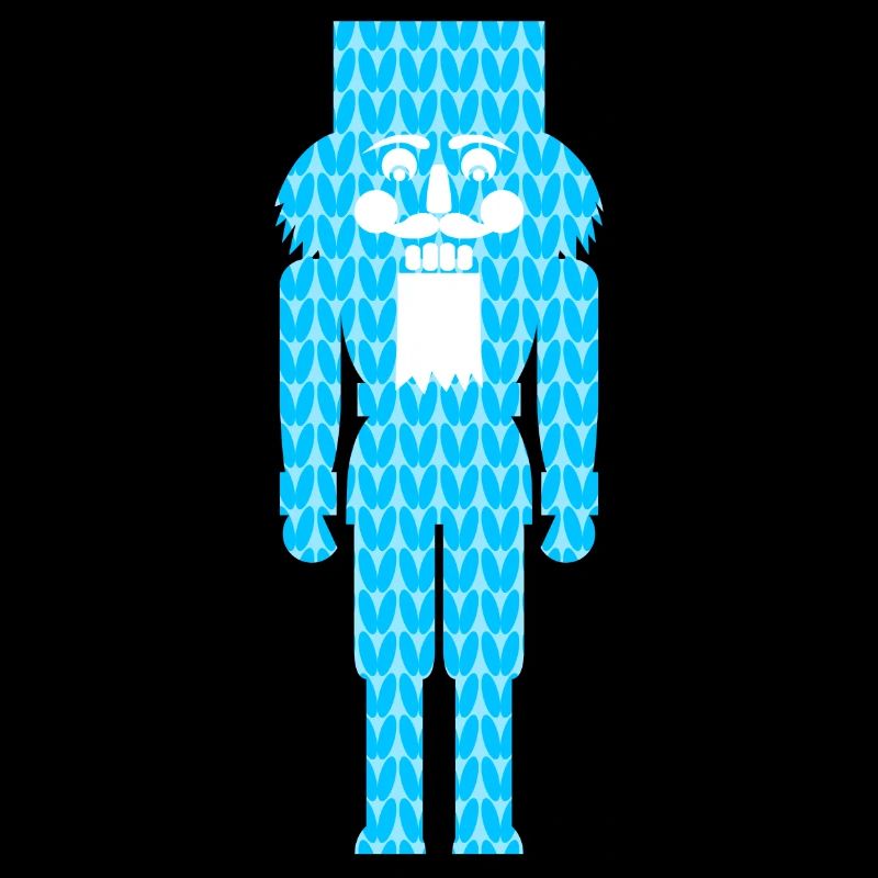 Nussknacker Strickmuster Muster blau Weihnachten