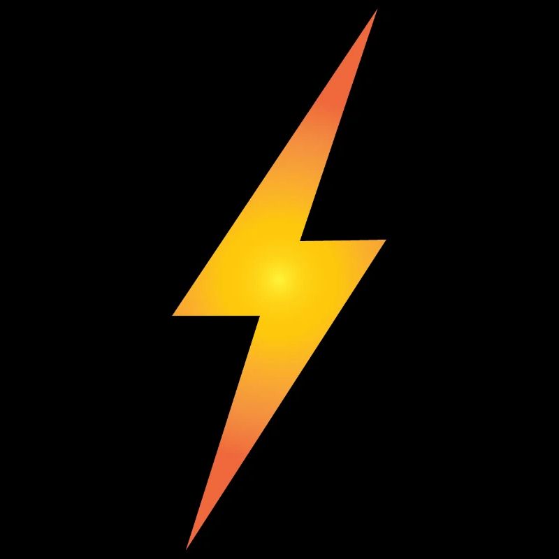Yellow gradient lightning bolt
