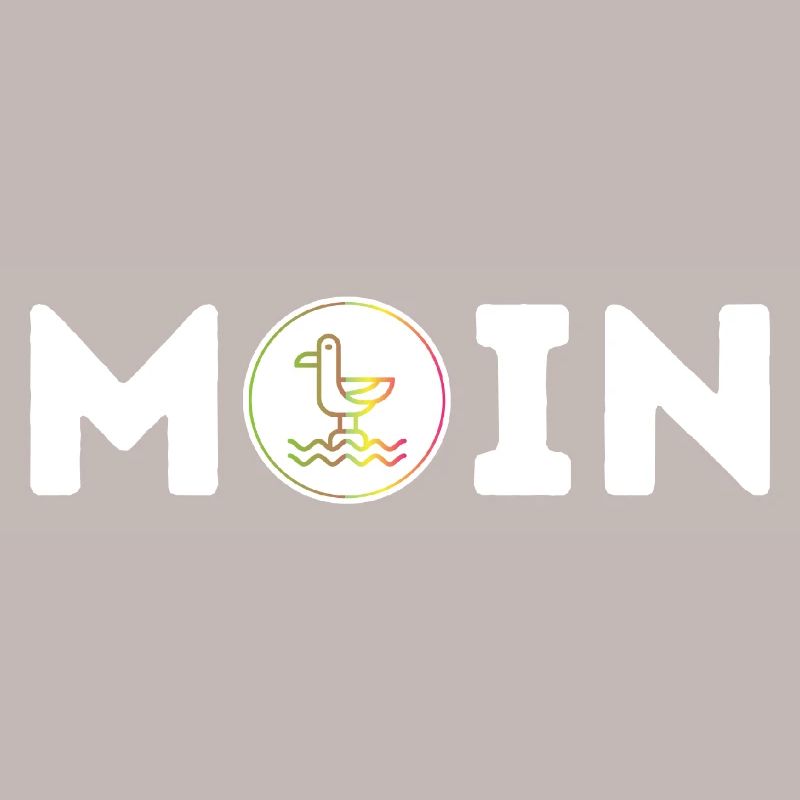 Moin mit Möwe S/W