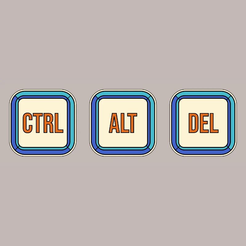 Retro Keyboard Keys CTRL ALT DEL