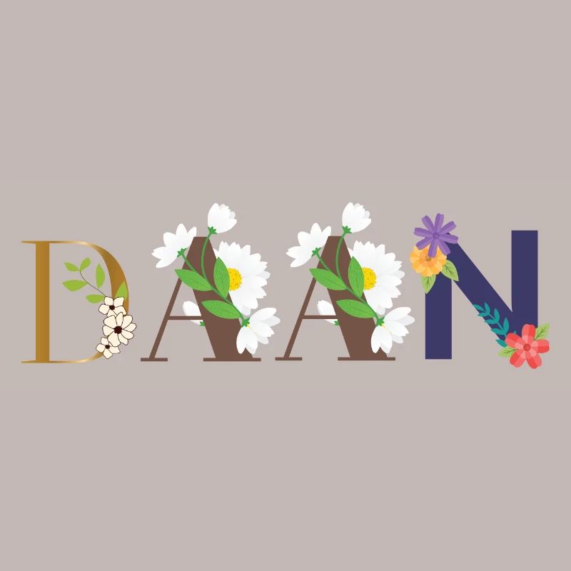 DAAN name decorated with flowers