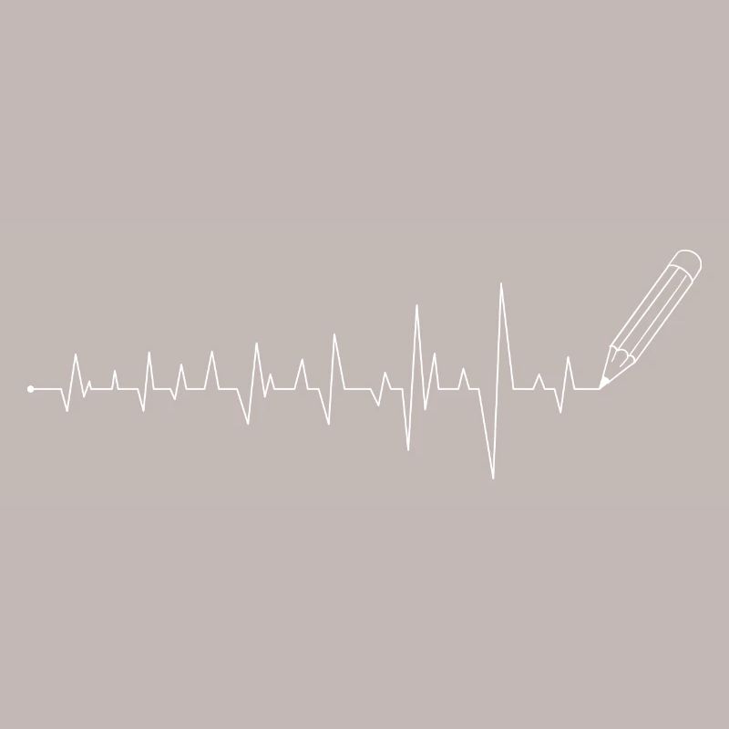 ECG Pencil Line Art