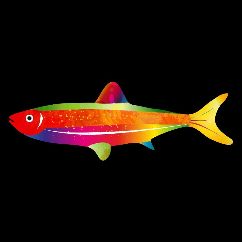 Bunter Fantasiefisch mit Regenbogenfarben