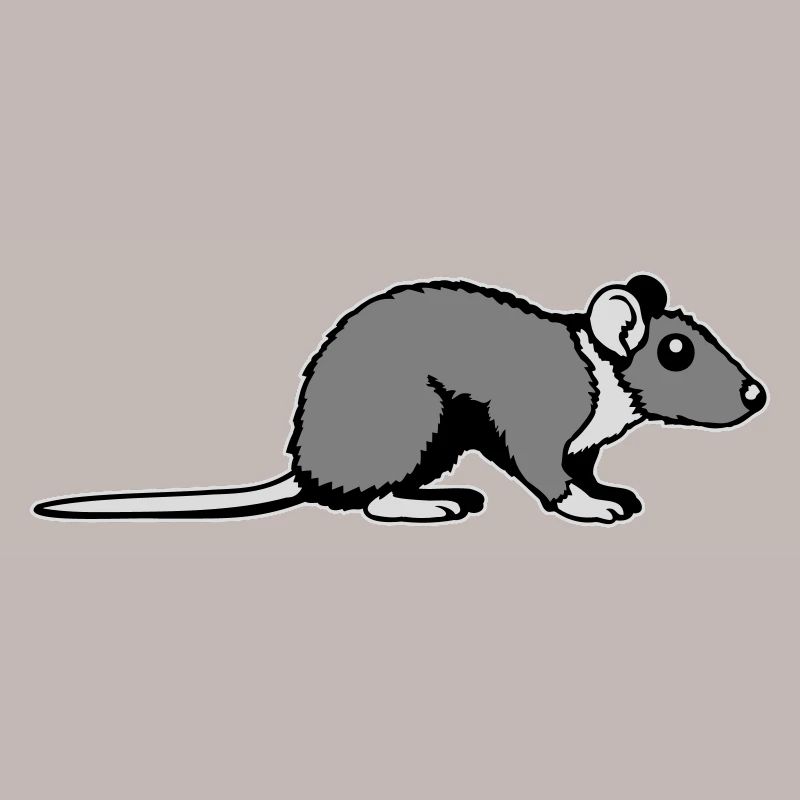 Rat Side Profile Cute Funny Rodent Animal Comic