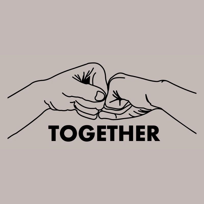 Collaboration gestuelle, travail d’équipe avec texte ensemble