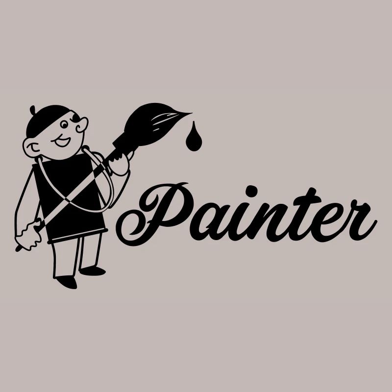 Maler mit Pinsel Text painter