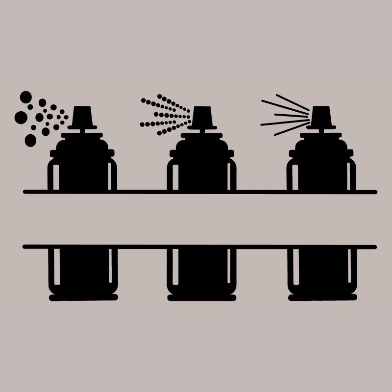 Three paint spray cans