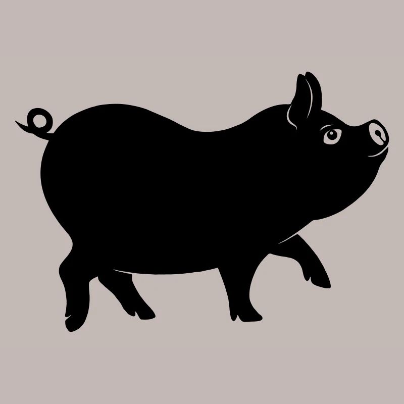 Figure d’ombre de cochon avec queue bouclée