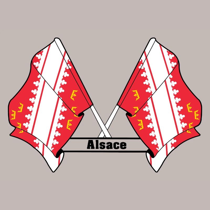 Crossed Alsace flags with text "Alsace"