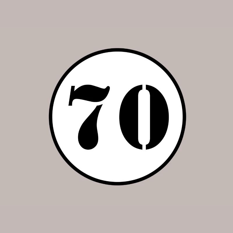 NUMMER 70 Siebzig Geburtstag Geschenk
