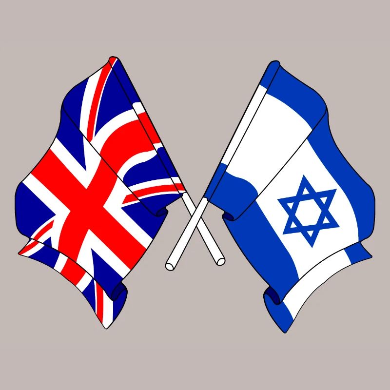 Drapeau de l’Angleterre et drapeau d’Israël