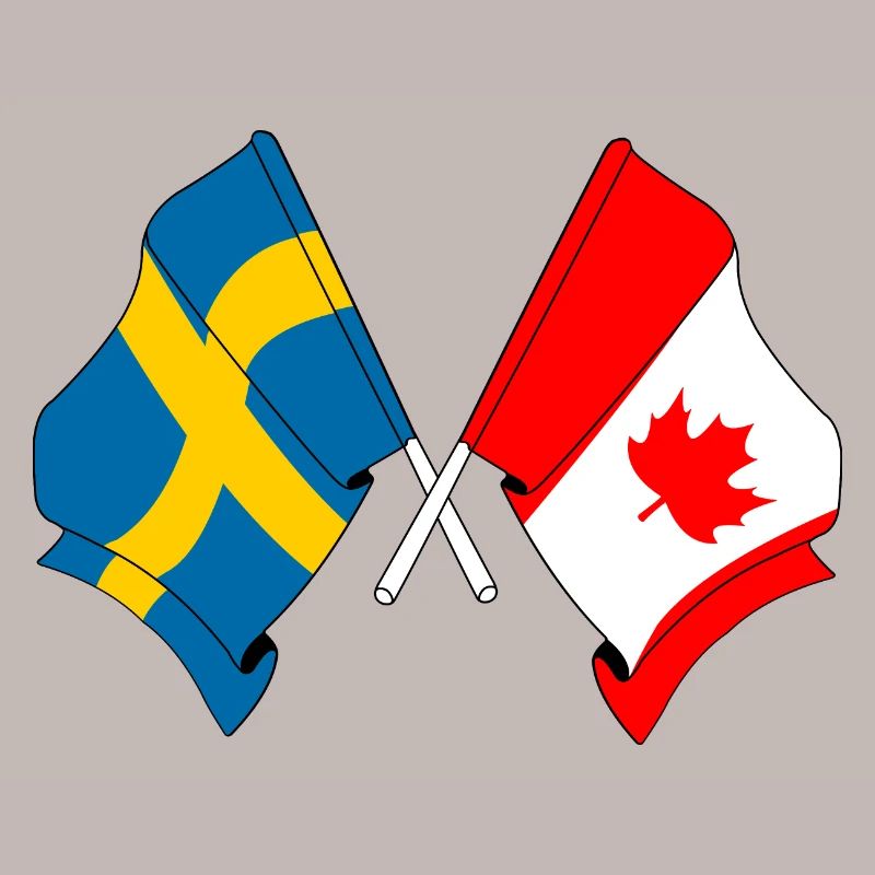 Drapeau de la Suède, drapeau du Canada