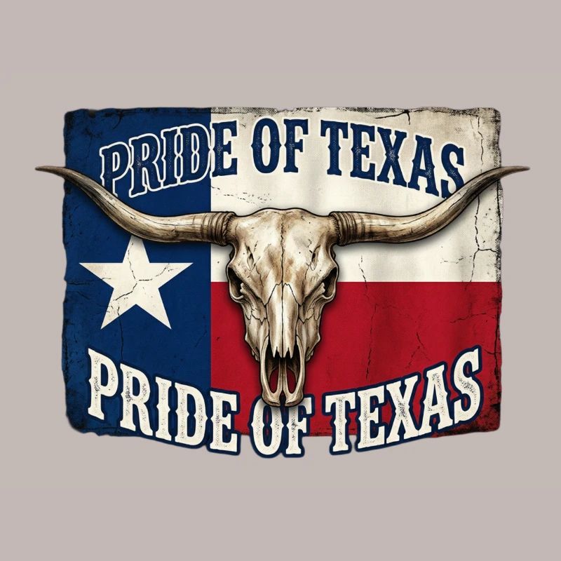Texas Pride Hörner-Schädel