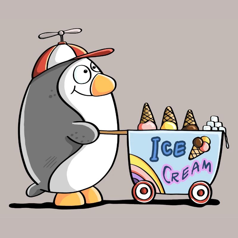 Pinguin Als Eisverkäufer - Eis