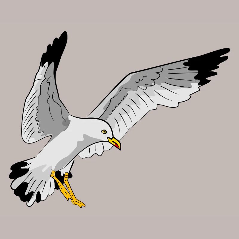 Stilvolle Seevogel Silhouette einer Möwe