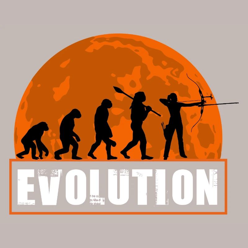 Archery Evolution Hunter Silhouette Retro Vintage