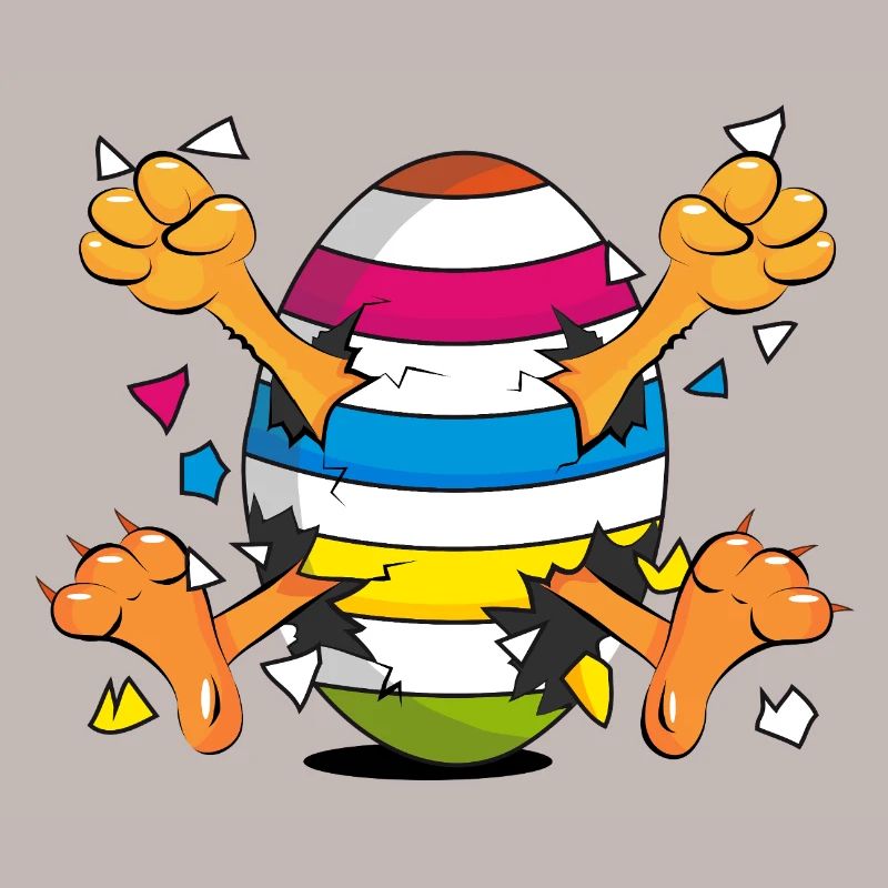 Poussin drôle dans un motif de dessin animé Easter Egg