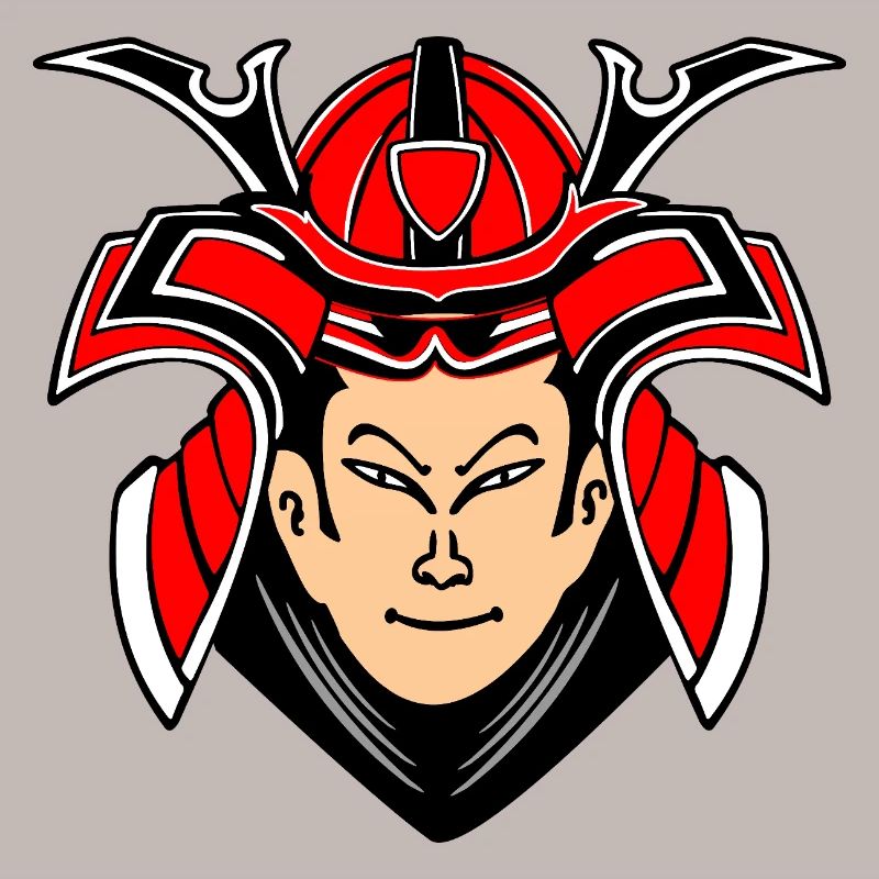 Samurai mit Helmdesign