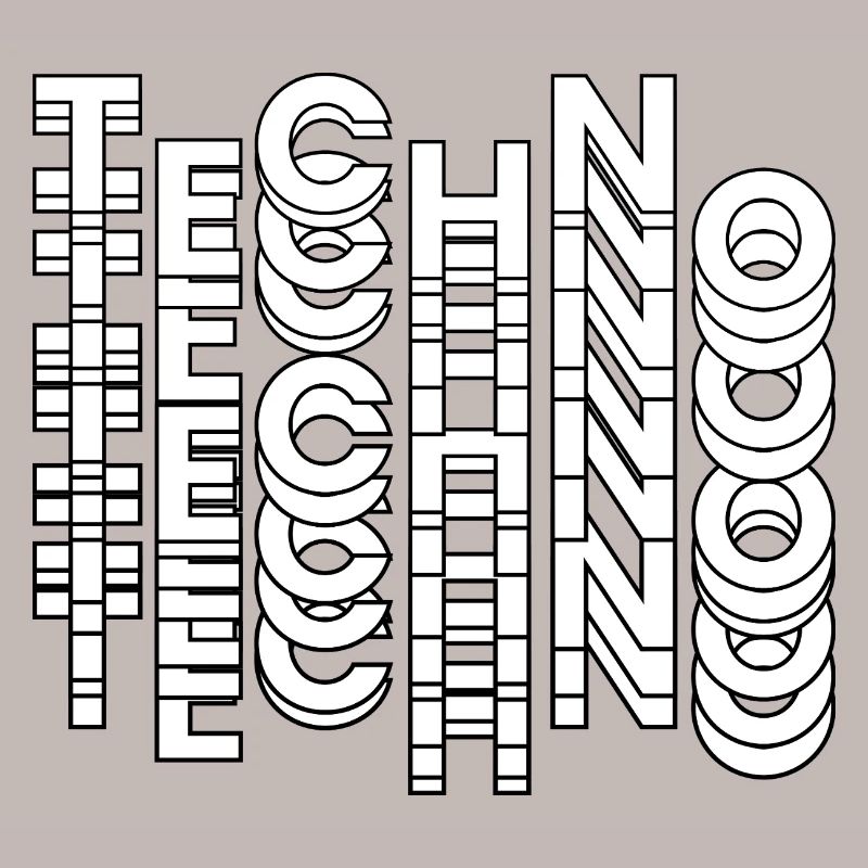 Futuristic Techno Typography Design