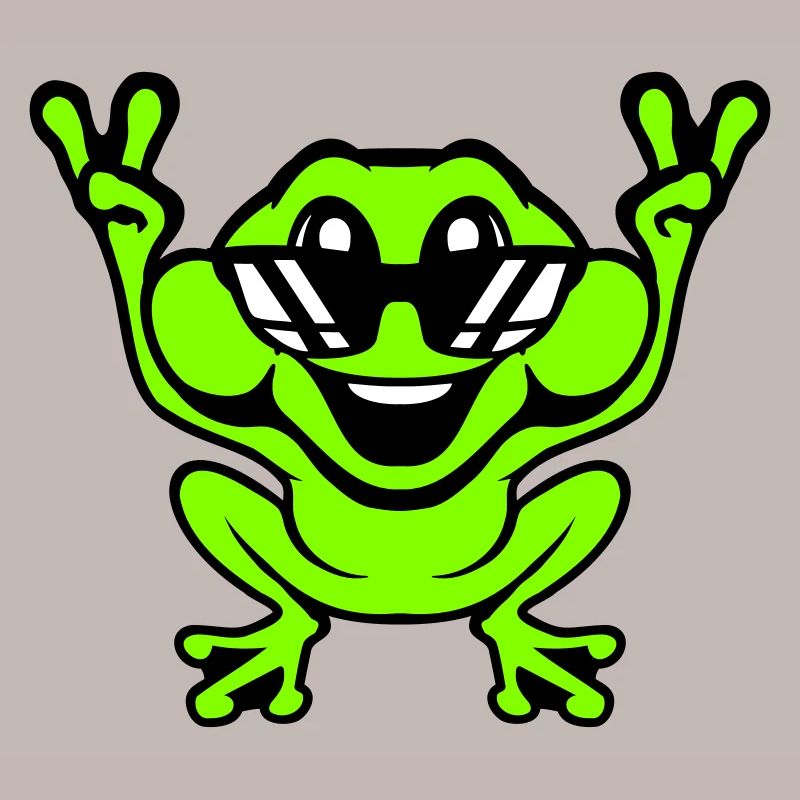Frog Toad Cool Sunglasses Victory Peace Hands