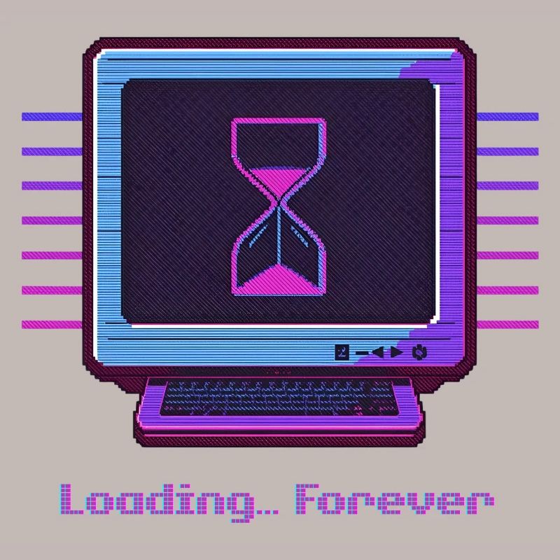 Forever Loading Retro PC Neon Design