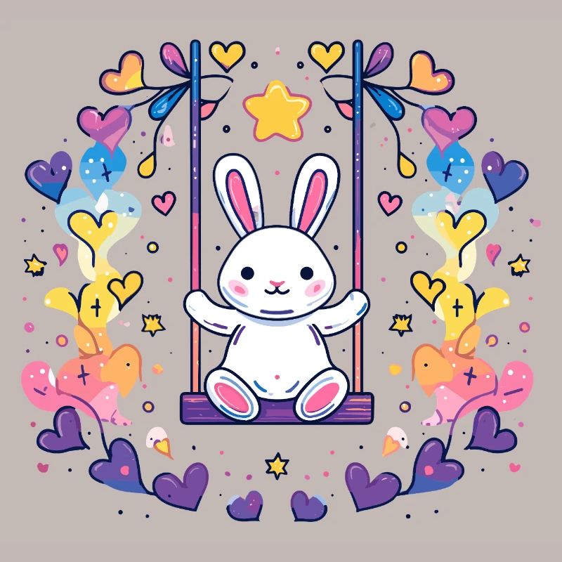 Cheerful bunny swing design