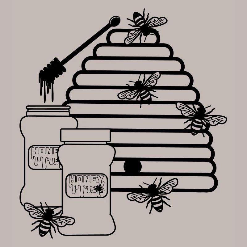 Hive with honey and bees