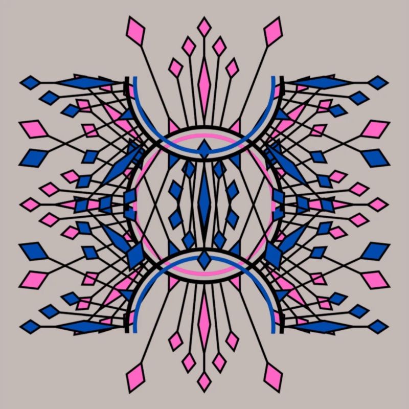 Symmetrical Sparkles Blue Pink