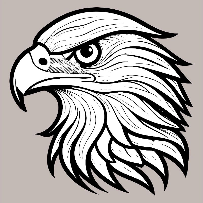 Stylish Eagle Head Illustration