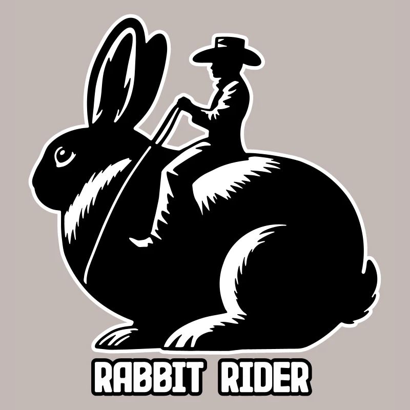 Rabbit Rider (Text hell - mit Kontur, 3-farbig)