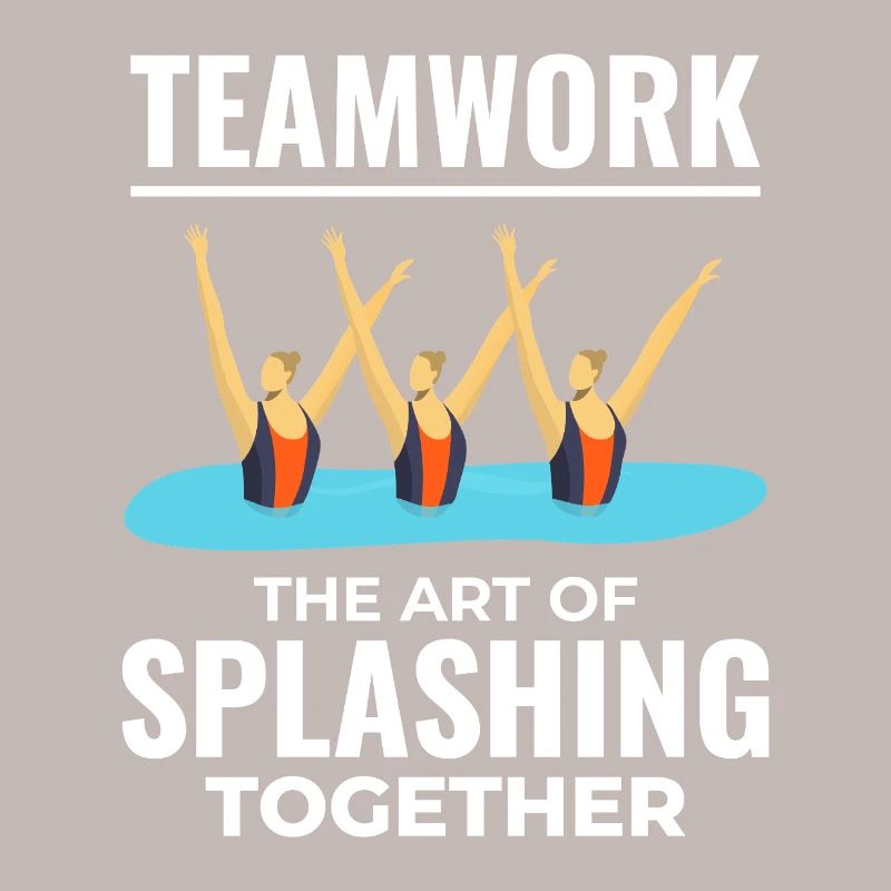 Travail d'équipe Éclaboussures d'eau Conception Nage synchronisée