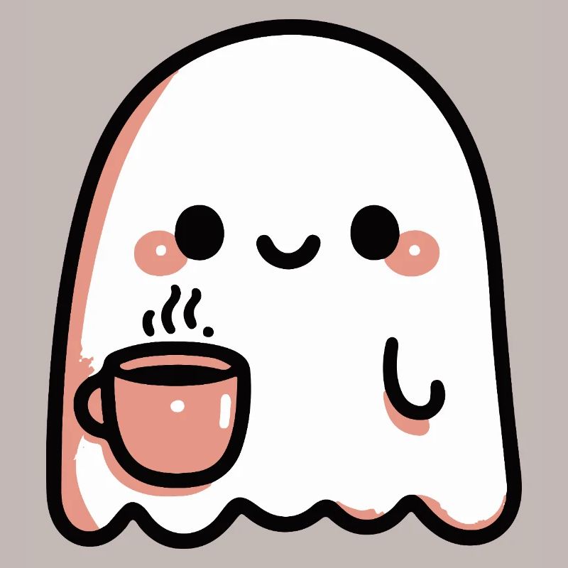 Smiling Ghost and Pastel Coffee