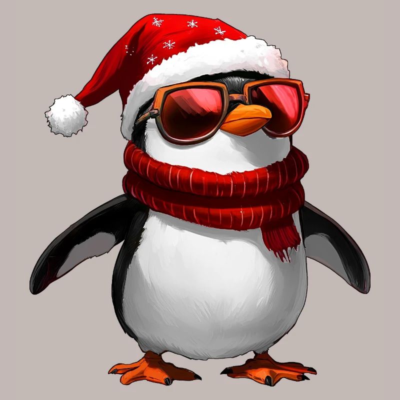 Pinguin Weihnachtsmann