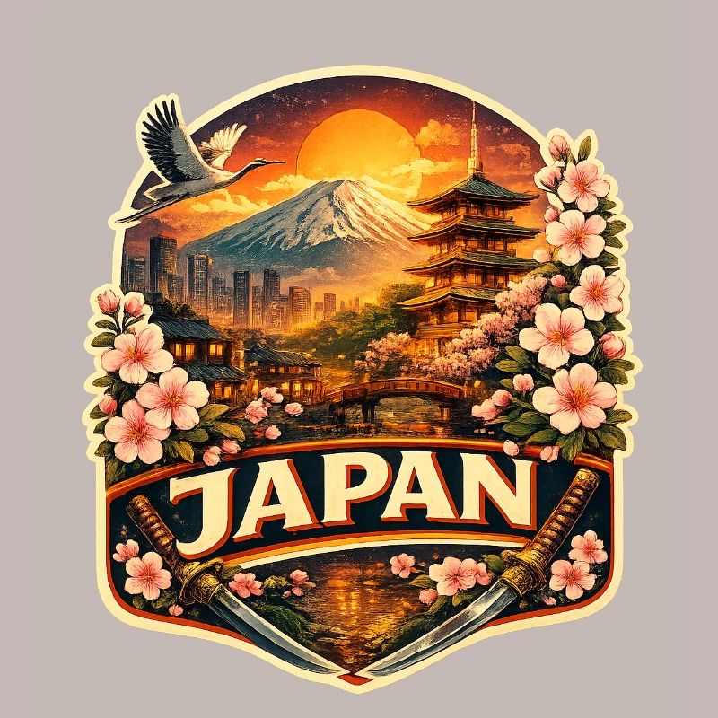 Japan Sunset Lantern Abzeichen