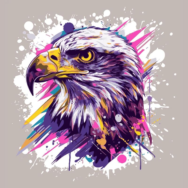 Color Explosion Eagle Head Art