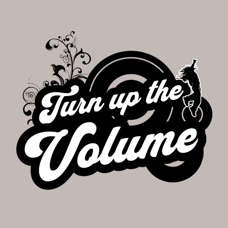 Volume Up — Black Retro Script