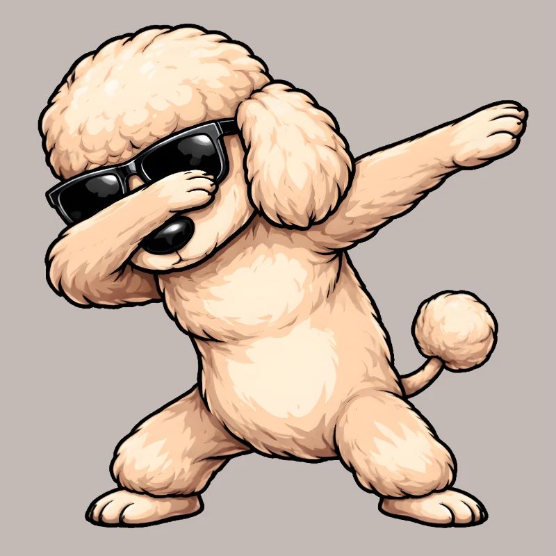 Caniche en train de dobber