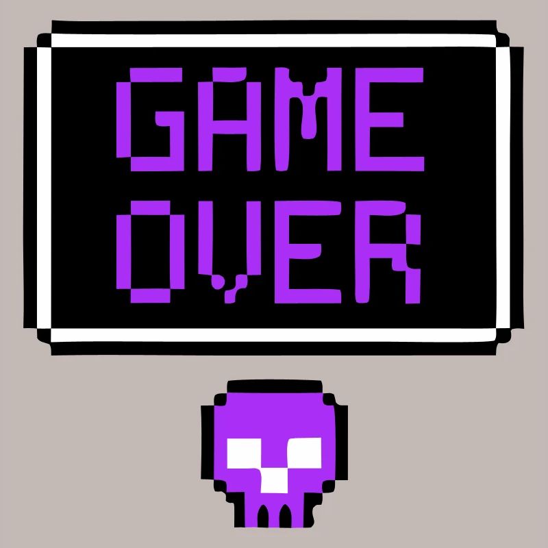 Game Over Pixel Art du Crâne